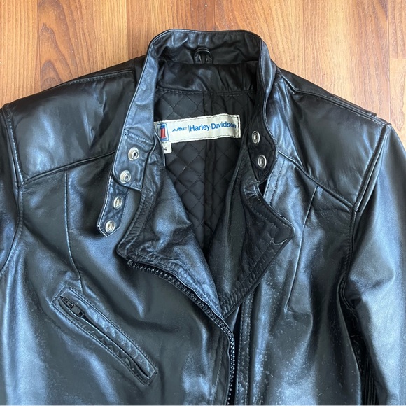 Vintage Harley Davidson Woman 70's Motorcycle Leather Jacket - Picture 1 of 5